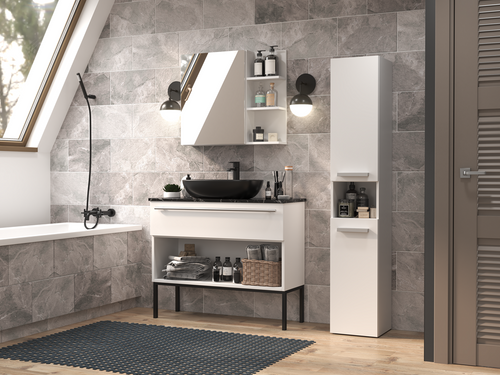 Szafka łazienkowa słupek ATRI 2D - Biel Mat