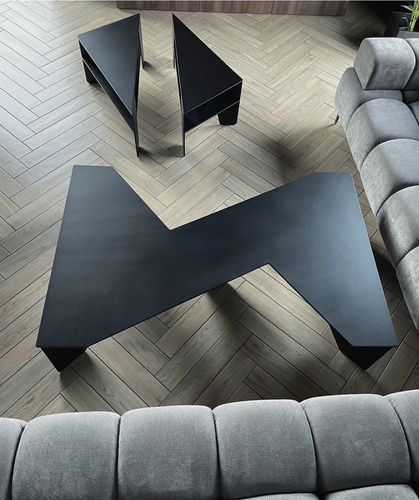 Stolik kawowy metalowy rozkładany ZAFFERANO - Czarny