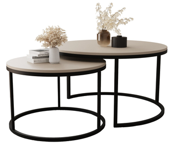 Zestaw dwóch okrągłych stolików MJU - Kaszmir