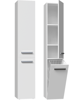 Szafka łazienkowa słupek ATRI 2DL1K - Biel Mat