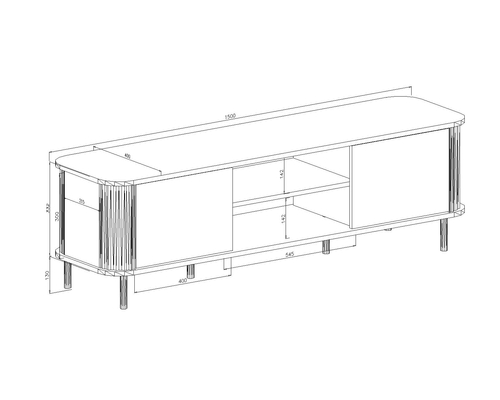 Szafka RTV z lamelami MOONLIGHT 150cm - Kaszmir