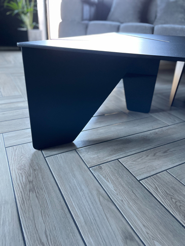 Stolik kawowy metalowy rozkładany ZAFFERANO - Czarny