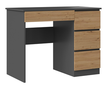 Biurko komputerowe DEVO D2 PRAWE - Antracyt / Dąb Artisan