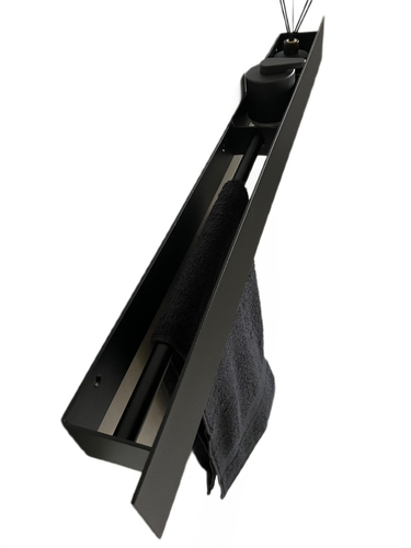 Wieszak Uchwyt na ręcznik wiszący z półką ALTRO L 100CM - Czarny