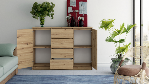 Komoda VITEK D2S4 120CM - Dąb Artisan