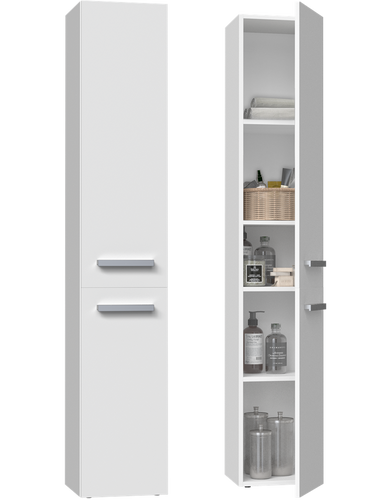 Szafka łazienkowa słupek ATRI 2DL - Biel Mat