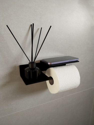 Uchwyt na papier toaletowy NESSO P - Czarny