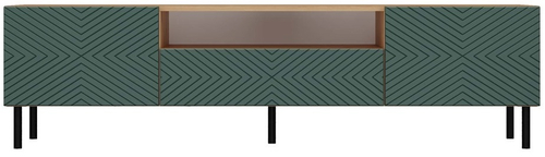 Szafka RTV ORON 4X 160 cm - Dąb Artisan/Zieleń