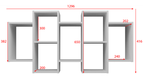 Regał wiszący ścienny RICKY - Biel Mat