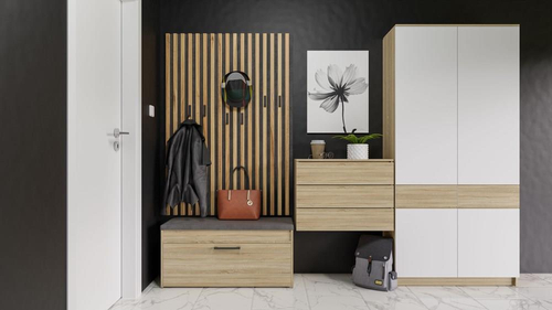 Szafka na obuwie z siedziskiem LARMA - Dąb Sonoma