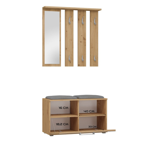 Garderoba przedpokojowa PALO - Dąb Artisan