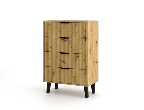 Komoda z lamelami i szufladami Piazza 4S 70cm - Dąb Artisan