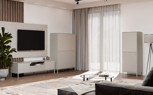 Witryna z lamelami 53cm MISEL 1L1G - Dąb Artisan/Czarny