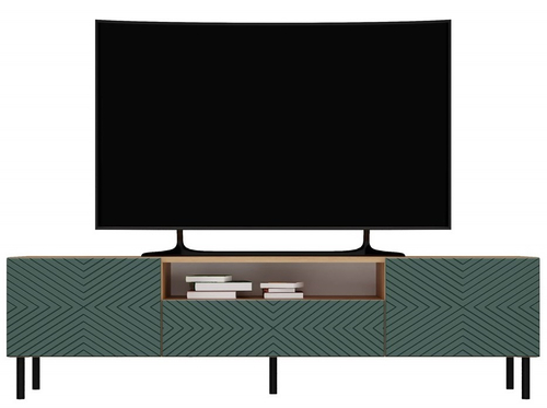 Szafka RTV ORON 4X 160 cm - Dąb Artisan/Zieleń