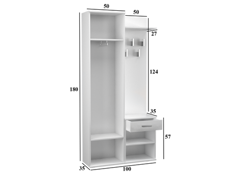 Garderoba przedpokojowa GANTLOR - Biel Mat