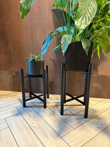 Kwietnik, stojak na kwiaty metalowy VELO 40cm - Czarny