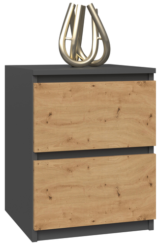 Szafka nocna MALWIN SW2 - Antracyt / Dąb Artisan