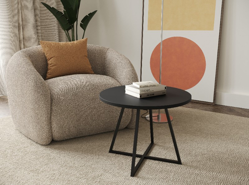 Stolik kawowy okrągły VERSO 50cm - Czarny