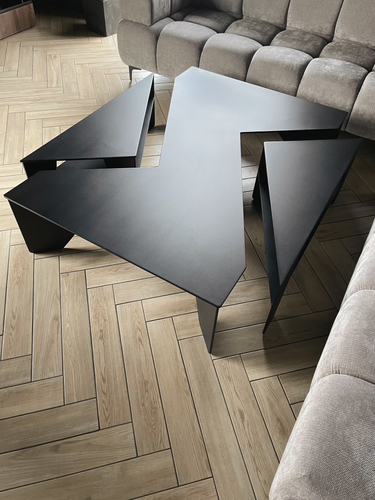 Stolik kawowy metalowy rozkładany ZAFFERANO - Czarny