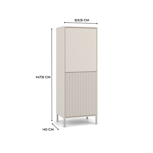 Witryna z lamelami 53cm MISEL 1L1G - Dąb Artisan/Czarny