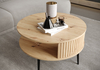 Stolik kawowy okrągły MOONDAY - Dąb Artisan/Lamele Dąb Artisan