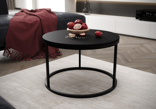 Stolik kawowy okrągły MJU ONE - Czerń Mat
