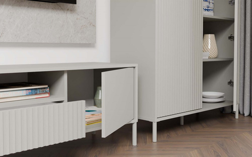 Szafka RTV z lamelami MISEL 164 cm - Kaszmir