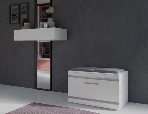 Szafka na obuwie z siedziskiem PALO - Biel Mat