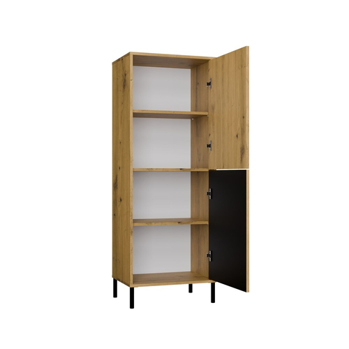 Witryna z lamelami 53cm MISEL 1L1G - Dąb Artisan/Czarny