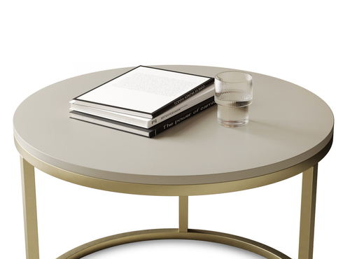 Stolik kawowy okrągły metalowy MJU ONE GOLD 60cm - Kaszmir/Złoty