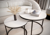 Zestaw dwóch okrągłych stolików MJU MIDI - Biel Mat
