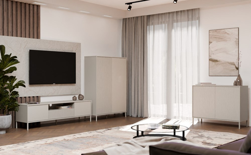 Szafka RTV z lamelami MISEL 164 cm - Kaszmir