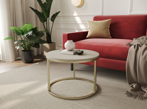 Stolik kawowy okrągły metalowy MJU ONE GOLD 60cm - Kaszmir/Złoty