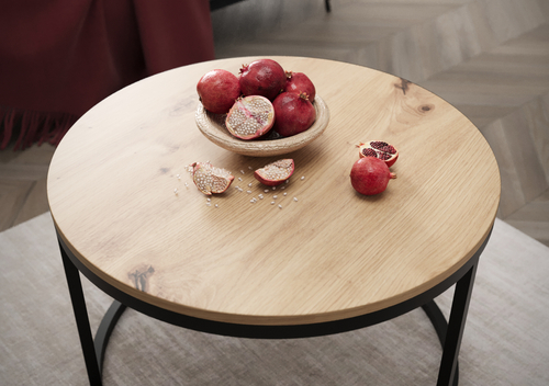 Stolik kawowy okrągły MJU ONE - Dąb Artisan