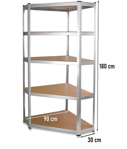 Regał magazynowy metalowy narożny BARA BC9030 MDF 175KG