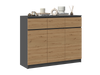 Komoda VITEK D3S3 - Antracyt / Dąb Artisan