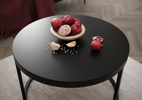 Stolik kawowy okrągły MJU ONE - Czerń Mat