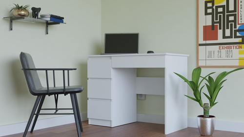 Biurko komputerowe DEVO D2 LEWE - Biel Mat