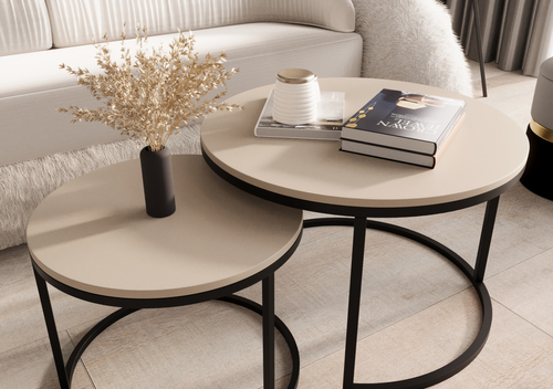 Zestaw dwóch okrągłych stolików MJU MIDI - Kaszmir