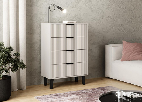 Komoda z lamelami i szufladami Piazza 4S 70cm - Kaszmir
