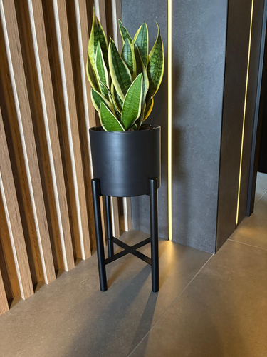 Kwietnik, stojak na kwiaty metalowy VELO 40cm - Czarny