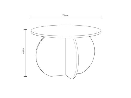 Stolik kawowy okrągły BAMBI 70cm - Kaszmir