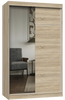 Szafa Przesuwna Dwudrzwiowa z Lustrem i Szprosami GAIKO 1LS 120CM - Dąb Sonoma
