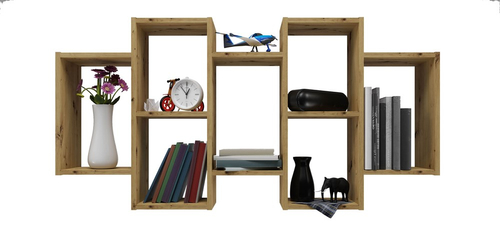 Regał wiszący ścienny RICKY - Dąb Artisan