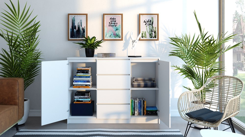 Komoda VITEK D2S4 120CM - Biel Mat