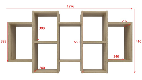 Regał wiszący ścienny RICKY - Dąb Sonoma