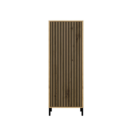 Witryna z lamelami 53cm MISEL 1L - Dąb Artisan/Czarny