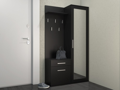 Garderoba przedpokojowa GANTLOR - Czerń Mat
