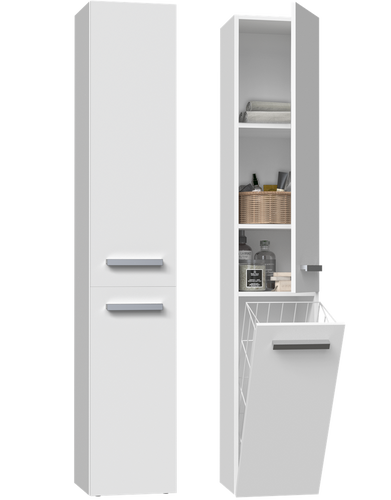 Szafka łazienkowa słupek ATRI 2DL1K - Biel Mat