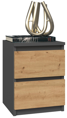 Szafka nocna MALWIN S2 - Antracyt / Dąb Artisan